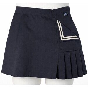 Vintage Lily Beverly Hills Sailor Skirt Pleated Mini Navy Made USA Size 10 Y2K